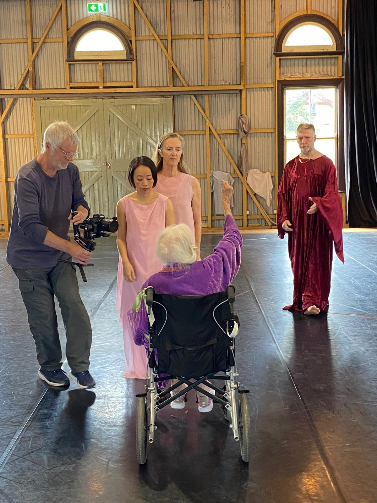 Eileen directing a scene from a new dance work.
