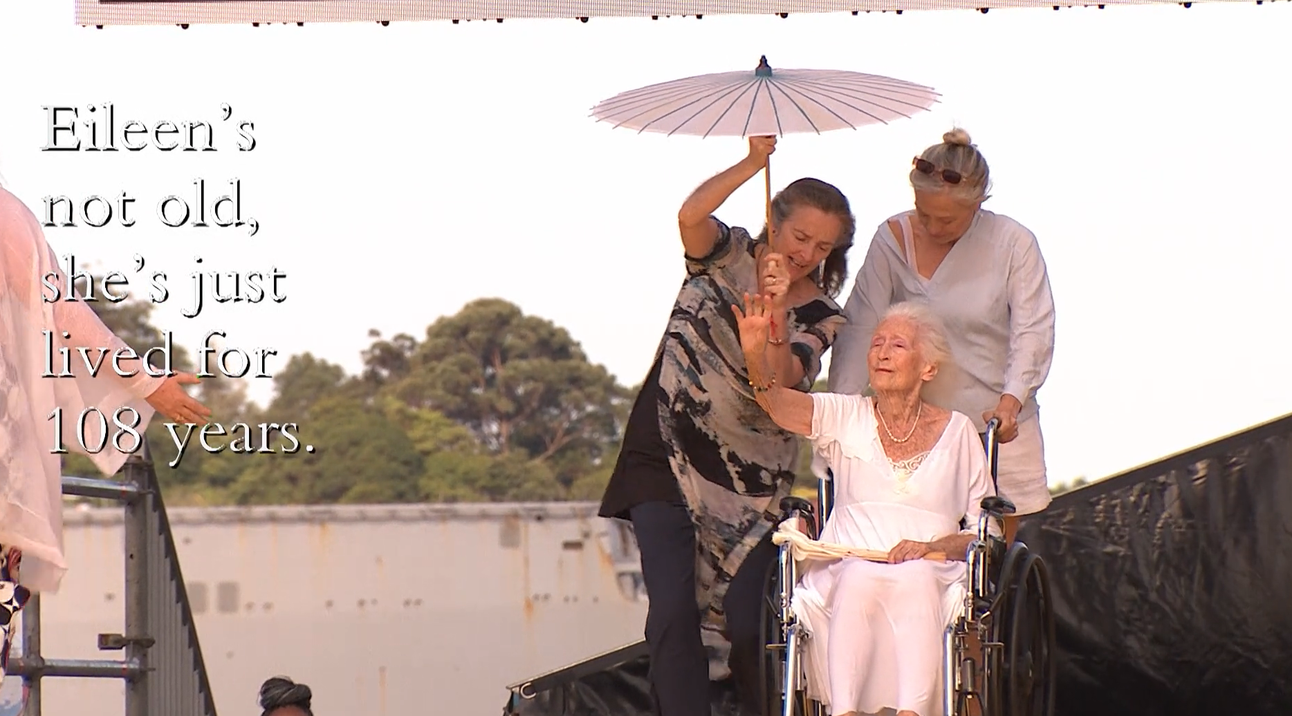 Eileen, supported by her friends